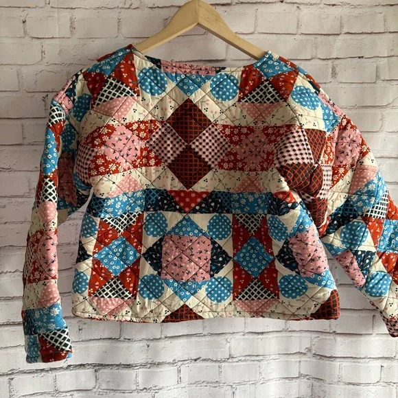Quilted Patchwork Long Sleeve Top - Picture 2 of 5